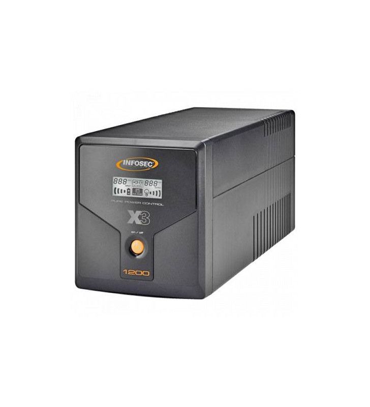 Infosec X3 EX LCD USB 1200 alimentation d'Ã©nergie non interruptible InteractivitÃ© de ligne 1,2 kVA 4 sortie(s) CA