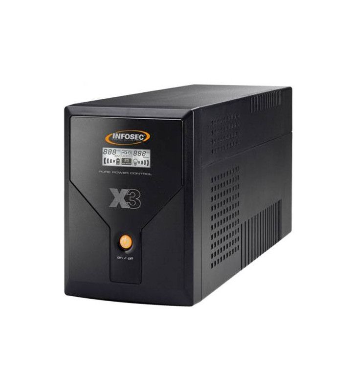 Infosec X3 EX LCD USB 1600 alimentation d'Ã©nergie non interruptible InteractivitÃ© de ligne 1,6 kVA 4 sortie(s) CA