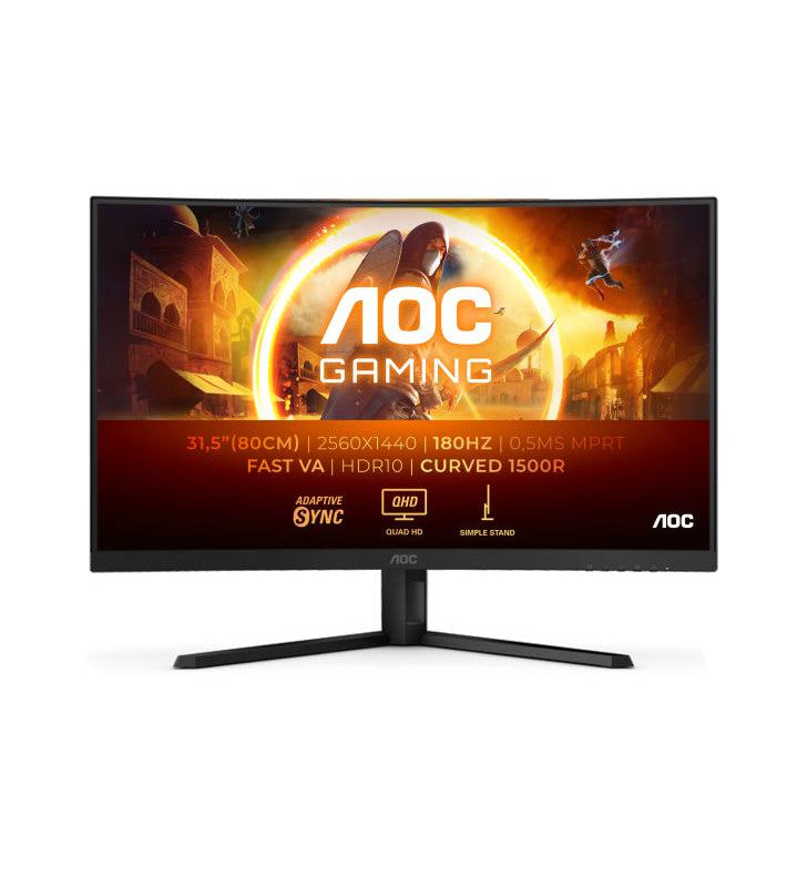 AOC G4 CQ32G4VE Ã©cran plat de PC 81,3 cm (32") 2560 x 1440 pixels Quad HD LCD Noir, Gris