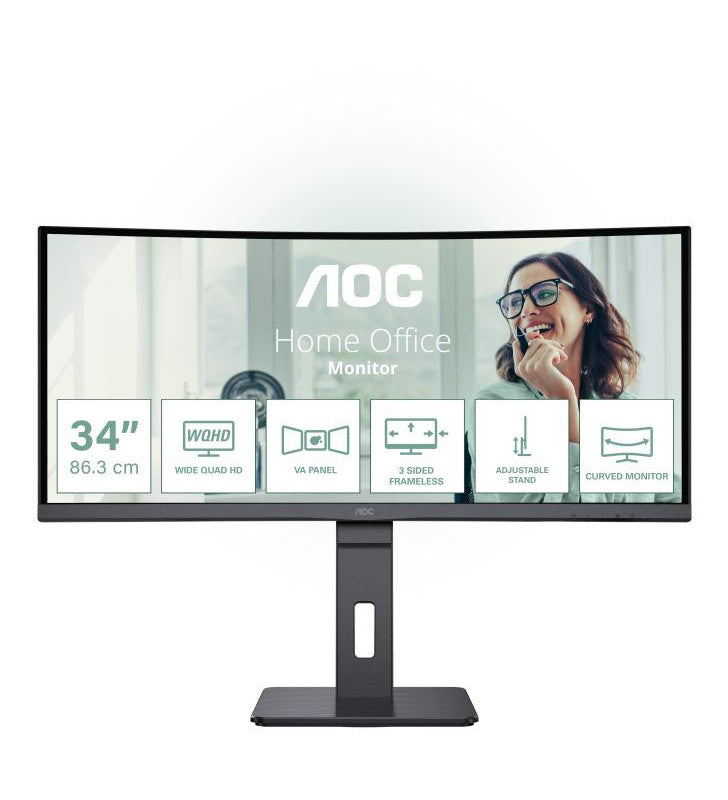 AOC CU34P3CV Ã©cran plat de PC 86,4 cm (34") 3440 x 1440 pixels UltraWide Quad HD LED Noir