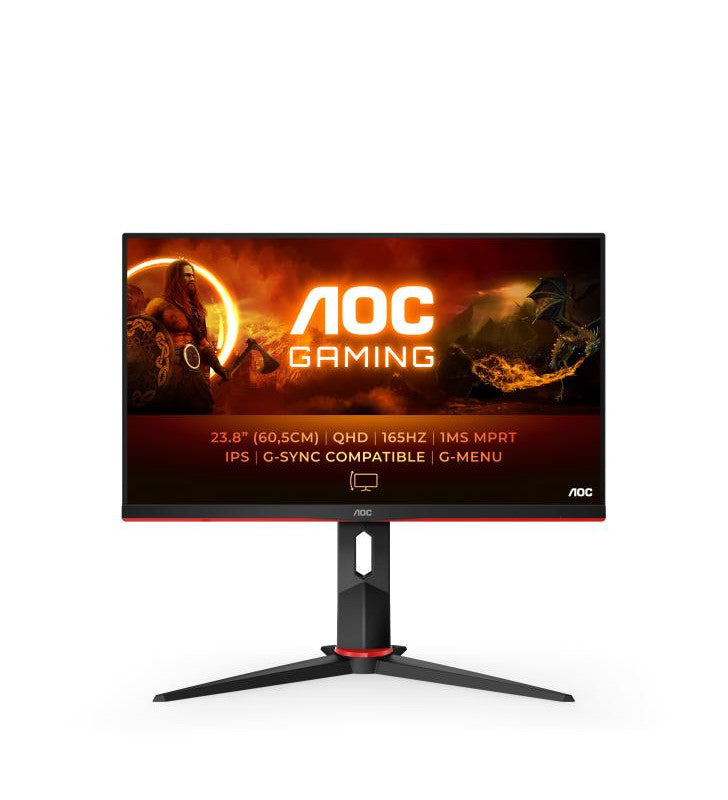 AOC G2 Q24G2A/BK LED display 60,5 cm (23.8") 2560 x 1440 pixels Quad HD LCD Noir, Rouge