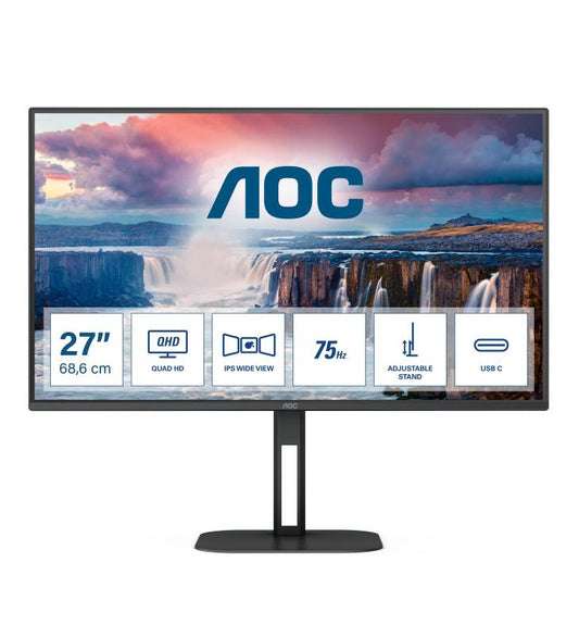 AOC V5 Q27V5C/BK Ã©cran plat de PC 68,6 cm (27") 2560 x 1440 pixels Quad HD LED Noir