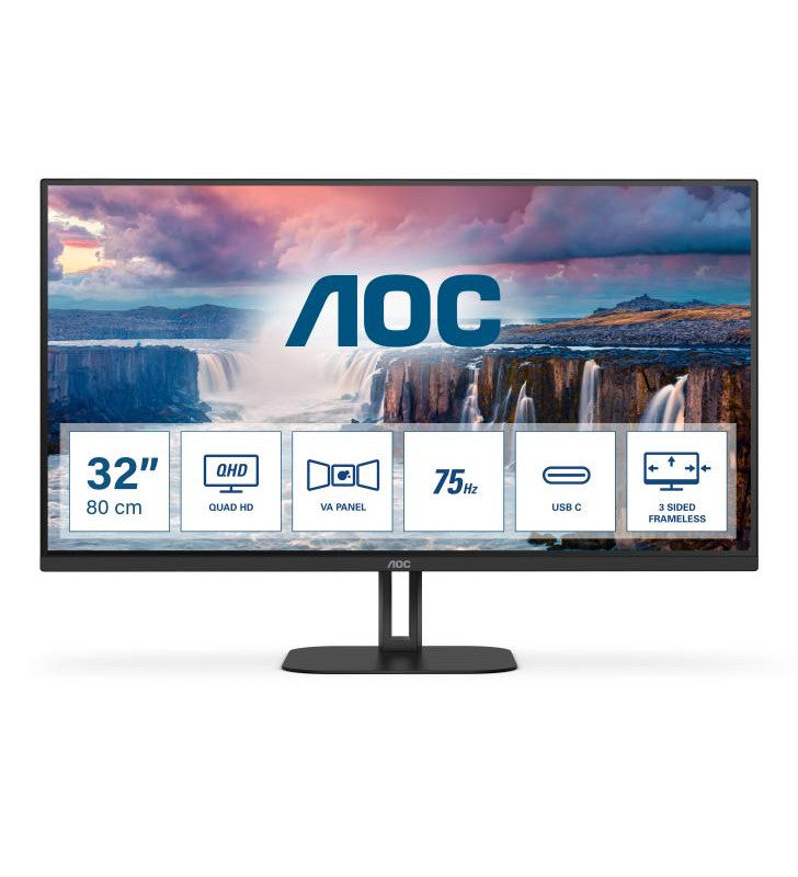 AOC V5 Q32V5CE/BK Ã©cran plat de PC 80 cm (31.5") 2560 x 1440 pixels Quad HD LED Noir