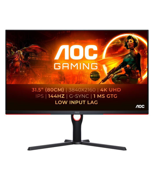 AOC G3 U32G3X/BK LED display 80 cm (31.5") 3840 x 2160 pixels 4K Ultra HD Noir, Rouge