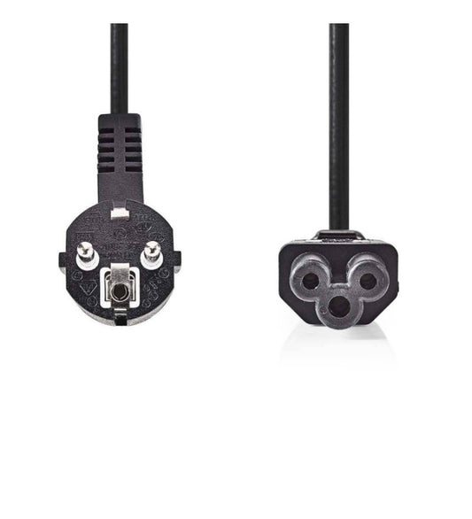 CABLE ALIMENTATION SECTEUR TREFLE -Prise de terre mÃ¢le COUDE DROIT 2M NOIR