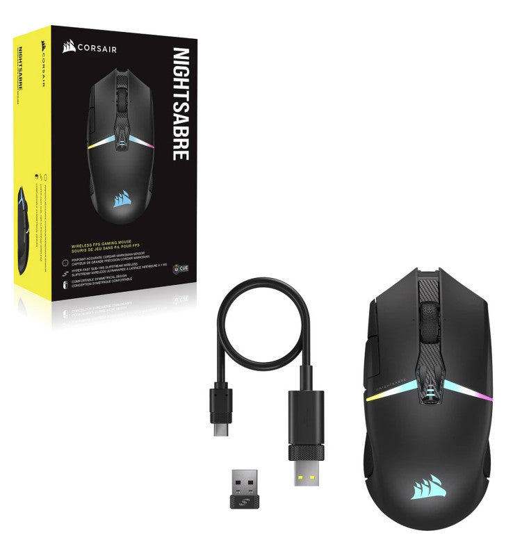 Corsair CH-931B011-EU souris Jouer Droitier RF sans fil + Bluetooth Optique 26000 DPI