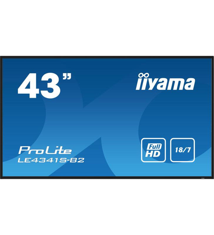 iiyama PROLITE LE4341S-B2 Ã‰cran plat de signalisation numÃ©rique 108 cm (42.5") LCD 350 cd/mÂ² Full HD Noir 18/7