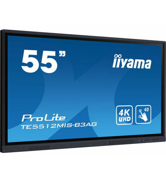 iiyama TE5512MIS-B3AG affichage de messages En forme de kiosk 139,7 cm (55") LCD Wifi 400 cd/mÂ² 4K Ultra HD Noir Ã‰cran tactile IntÃ©grÃ© dans le processeur Android 11 18/7