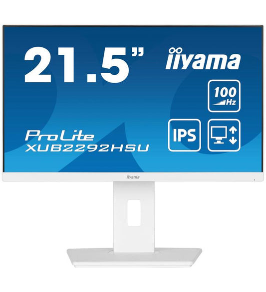 iiyama ProLite XUB2292HSU-W6 Ã©cran plat de PC 54,6 cm (21.5") 1920 x 1080 pixels Full HD LED Blanc