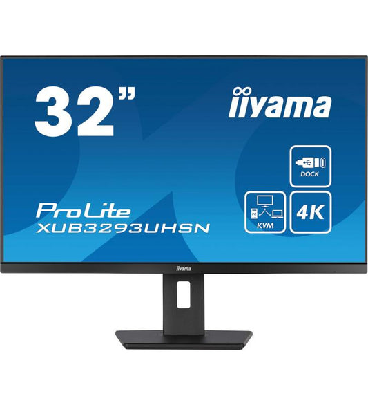 iiyama ProLite XUB3293UHSN-B5 Ã©cran plat de PC 80 cm (31.5") 3840 x 2160 pixels 4K Ultra HD LCD Noir