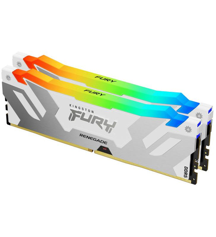 Kingston Technology FURY 32 Go 6400 MT/s DDR5 CL32 DIMM (Kits de 2) Renegade RGB Blanc XMP