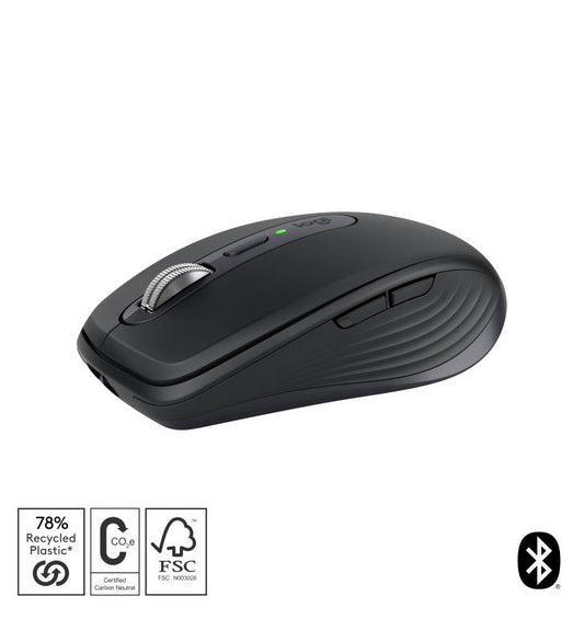 Logitech MX Anywhere 3S souris Bureau Droitier RF sans fil + Bluetooth Laser 8000 DPI