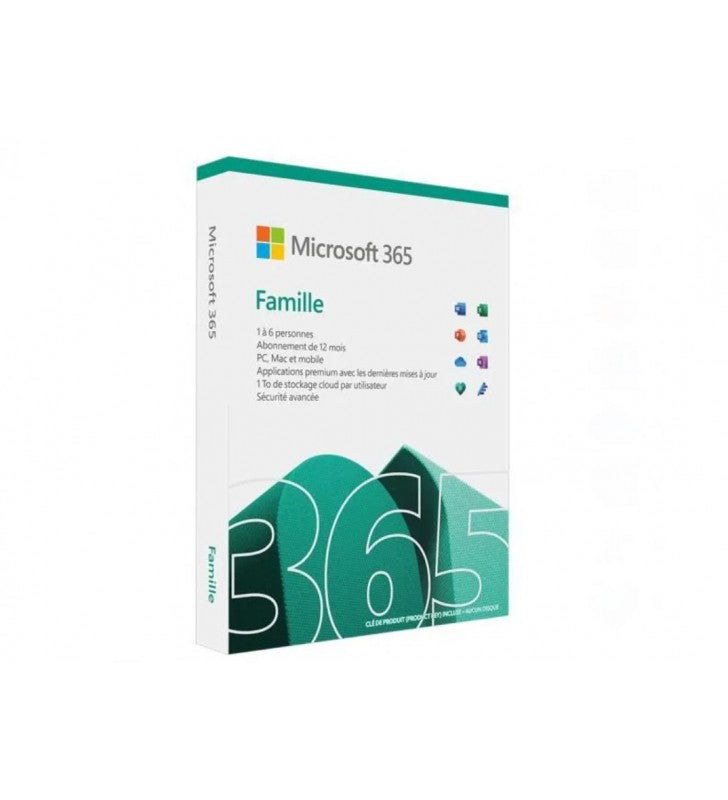 MICROSOFT 365 Family 32/64Bits 1Ã 6 Utilisateurs 1an - Boite