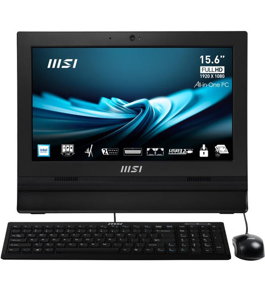 MSI Pro AP162T ADL-025XFR IntelÂ® N N100 39,6 cm (15.6") 1920 x 1080 pixels Ã‰cran tactile PC All-in-One 4 Go DDR4-SDRAM 256 Go SSD Wi-Fi 6 (802.11ax) Noir