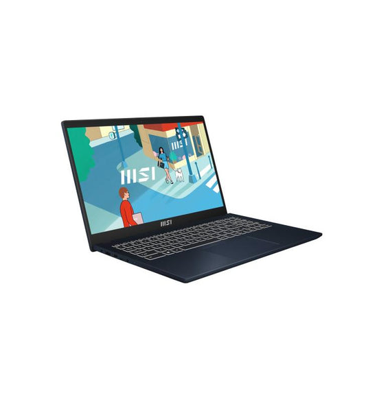 MSI Modern 15 B13M-257XFR IntelÂ® Core? i7 i7-1355U Ordinateur portable 39,6 cm (15.6") Full HD 16 Go DDR4-SDRAM 512 Go SSD Wi-Fi 6 (802.11ax) DOS gratuit Bleu