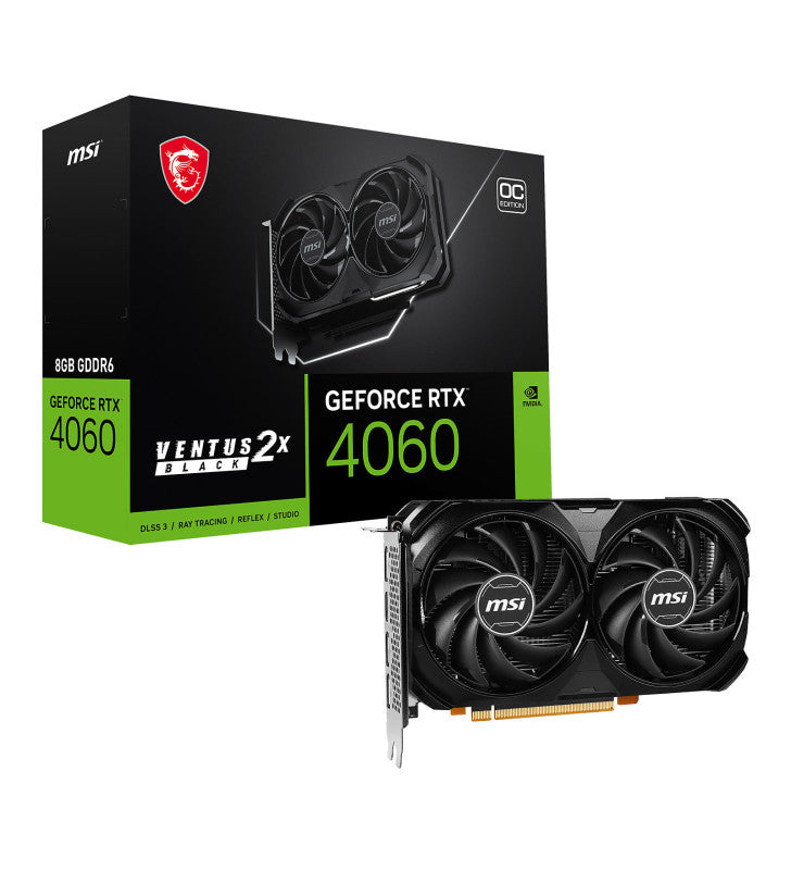 MSI VENTUS GEFORCE RTX 4060 2X BLACK 8G OC carte graphique NVIDIA 8 Go GDDR6