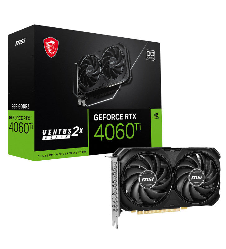 MSI VENTUS GeForce RTX 4060 Ti 2X BLACK 8G OC NVIDIA 8 Go GDDR6