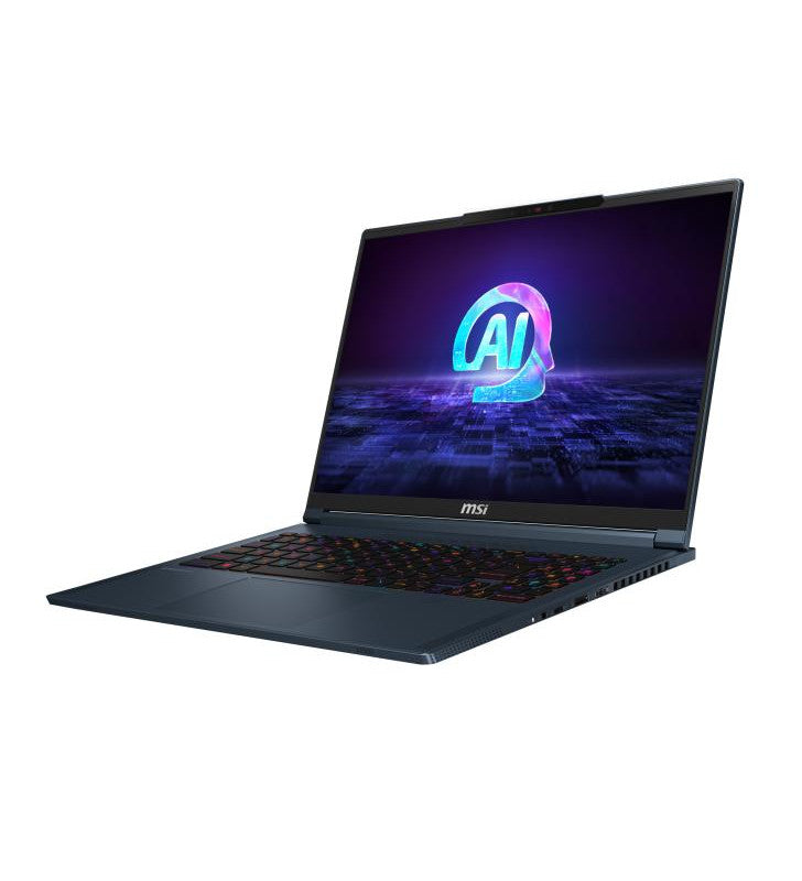 MSI Stealth 16 AI Studio A1VIG-003FR Intel Core Ultra 9 185H Ordinateur portable 40,6 cm (16") UHD+ 32 Go DDR5-SDRAM 1 To SSD NVIDIA GeForce RTX 4090 Wi-Fi 7 (802.11be) Windows 11 Pro Bleu