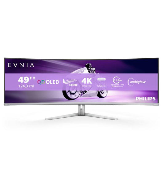 Philips Evnia 8000 49M2C8900L/00 Ã©cran plat de PC 124,2 cm (48.9") 5120 x 1440 pixels Dual QHD QDOLED Blanc