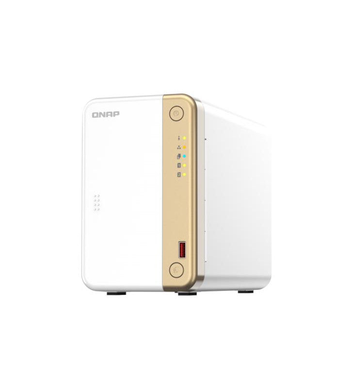 QNAP TS-262 NAS Tower IntelÂ® CeleronÂ® N4505 4 Go QNAP QTS Or, Blanc