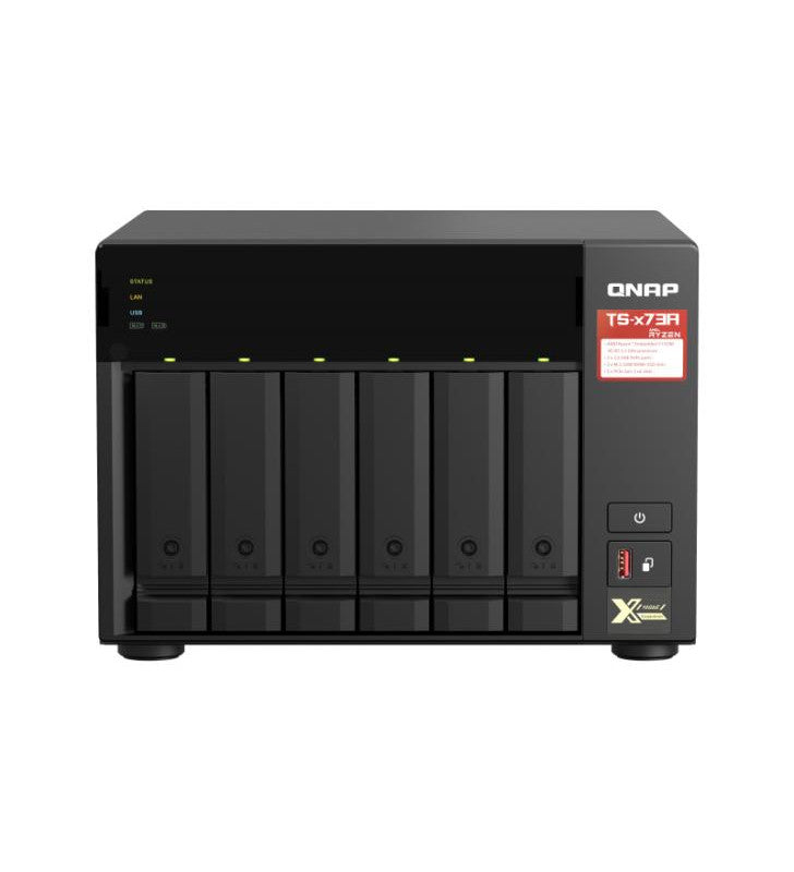 QNAP TS-673A NAS Tower AMD Ryzen V1500B 8 Go DDR4 36 To HDD QNAP Turbo System Anthracite