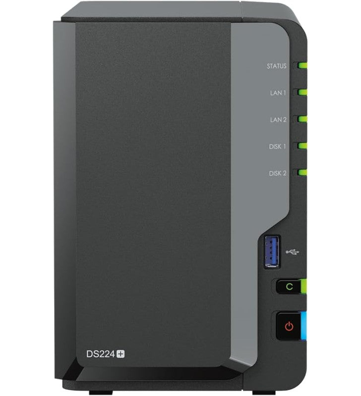 Synology DiskStation DS224+ serveur de stockage NAS Bureau IntelÂ® CeleronÂ® J4125 2 Go DDR4 Noir